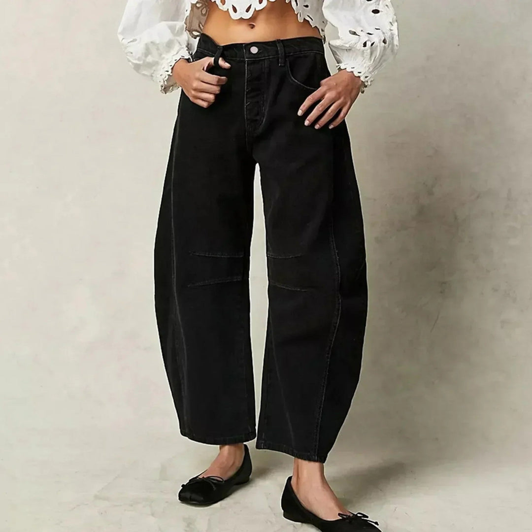Calista | Pantalones de denim casual de pierna ancha para mujer