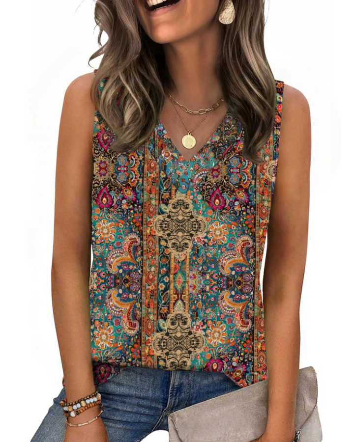 Trina Top Donna – V-Ausschnitt-Top, Lockerer Schnitt & Elegante Sommerbluse Casual