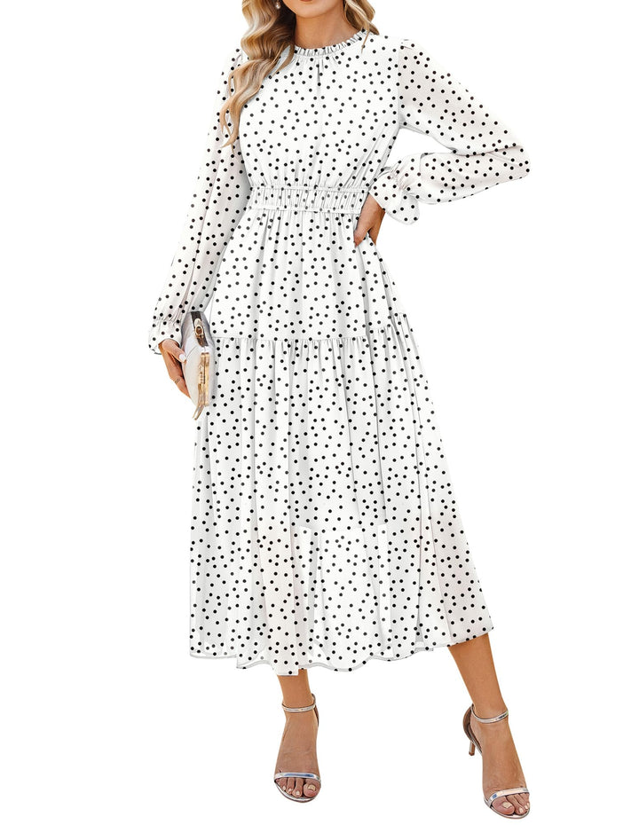 Briseis Rochie Maxi pentru Femei – Șifon Floral, Mâneci Lungi & Croială A-Line Elegantă