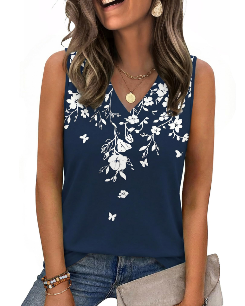 Trina Top Donna – V-Ausschnitt-Top, Lockerer Schnitt & Elegante Sommerbluse Casual