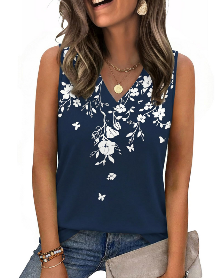 Trina Top Donna – V-Ausschnitt-Top, Lockerer Schnitt & Elegante Sommerbluse Casual