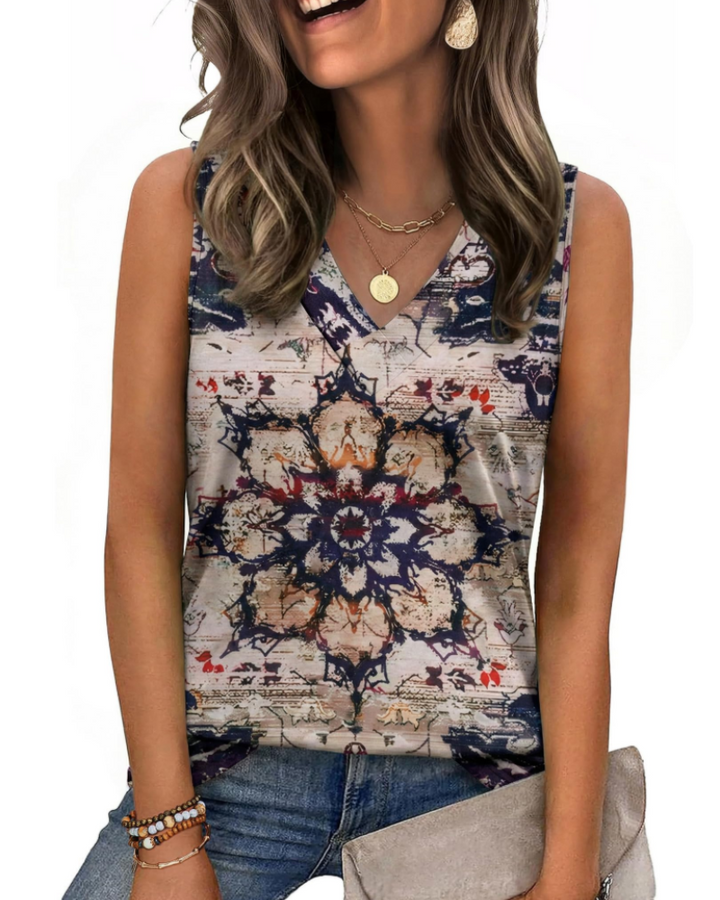 Trina Top Donna – V-Ausschnitt-Top, Lockerer Schnitt & Elegante Sommerbluse Casual