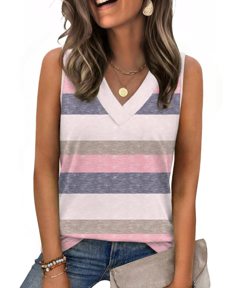 Trina Top Donna – V-Ausschnitt-Top, Lockerer Schnitt & Elegante Sommerbluse Casual