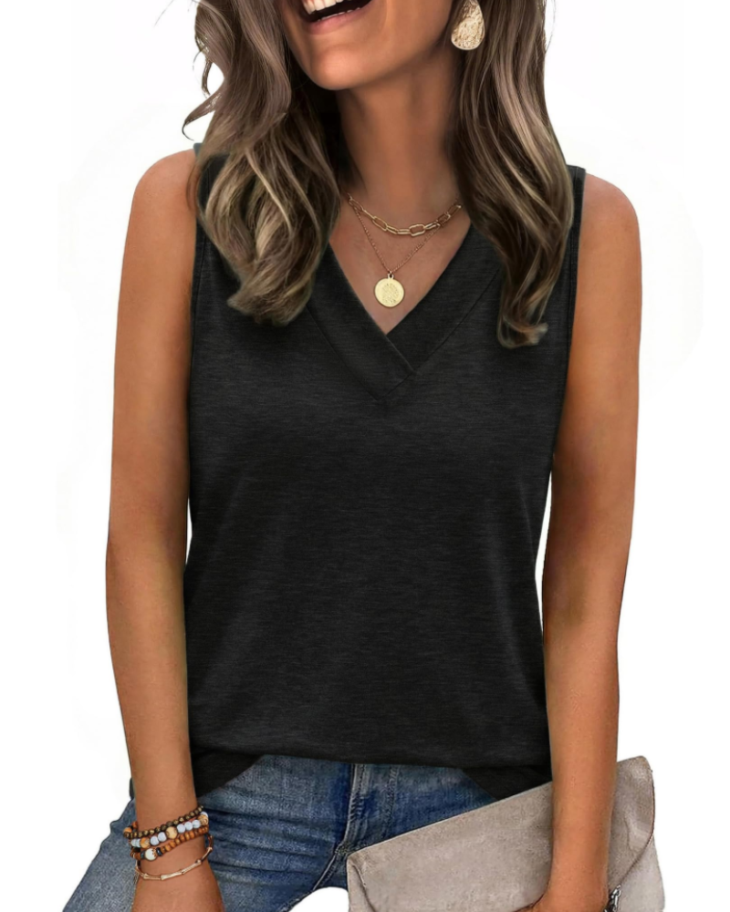 Trina Top Donna – V-Ausschnitt-Top, Lockerer Schnitt & Elegante Sommerbluse Casual