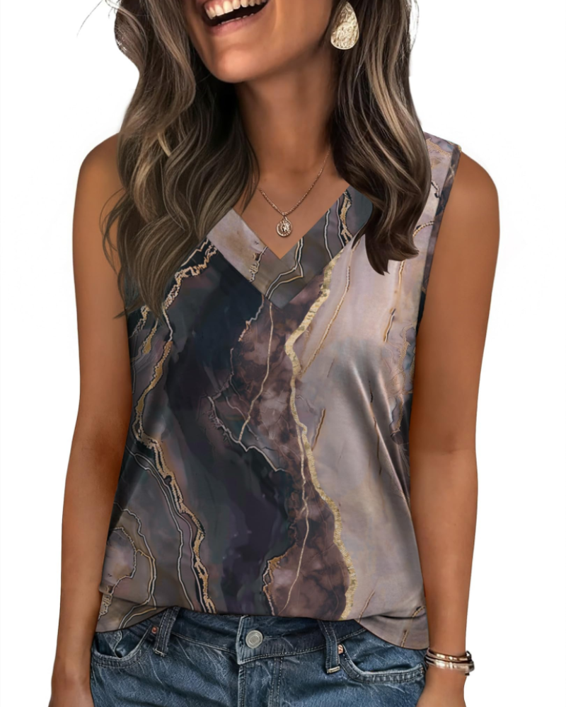 Trina Top Donna – V-Ausschnitt-Top, Lockerer Schnitt & Elegante Sommerbluse Casual