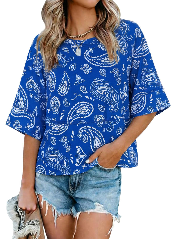 Quenny Top Donna – Camiseta Oversize, Mangas Murciélago y Blusa Casual de Cuello Redondo