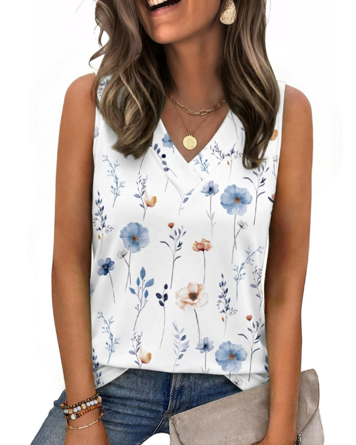 Trina Top Donna – V-Ausschnitt-Top, Lockerer Schnitt & Elegante Sommerbluse Casual