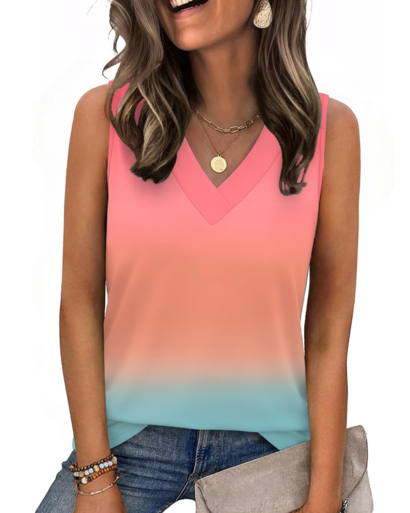 Trina Top Donna – V-Ausschnitt-Top, Lockerer Schnitt & Elegante Sommerbluse Casual