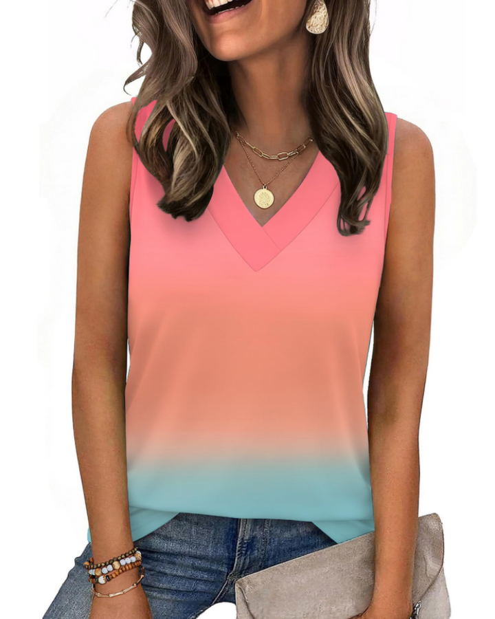 Trina Top Donna – V-Ausschnitt-Top, Lockerer Schnitt & Elegante Sommerbluse Casual