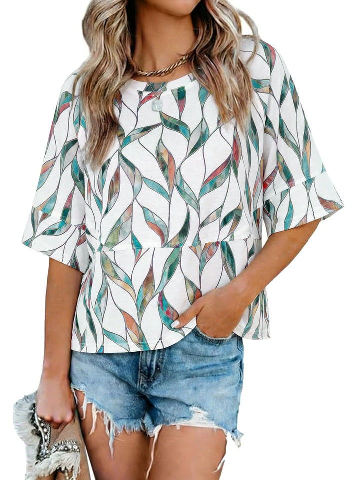 Quenny Top Donna – Camiseta Oversize, Mangas Murciélago y Blusa Casual de Cuello Redondo