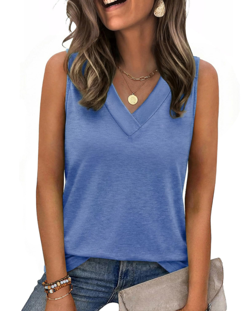 Trina Top Donna – V-Ausschnitt-Top, Lockerer Schnitt & Elegante Sommerbluse Casual