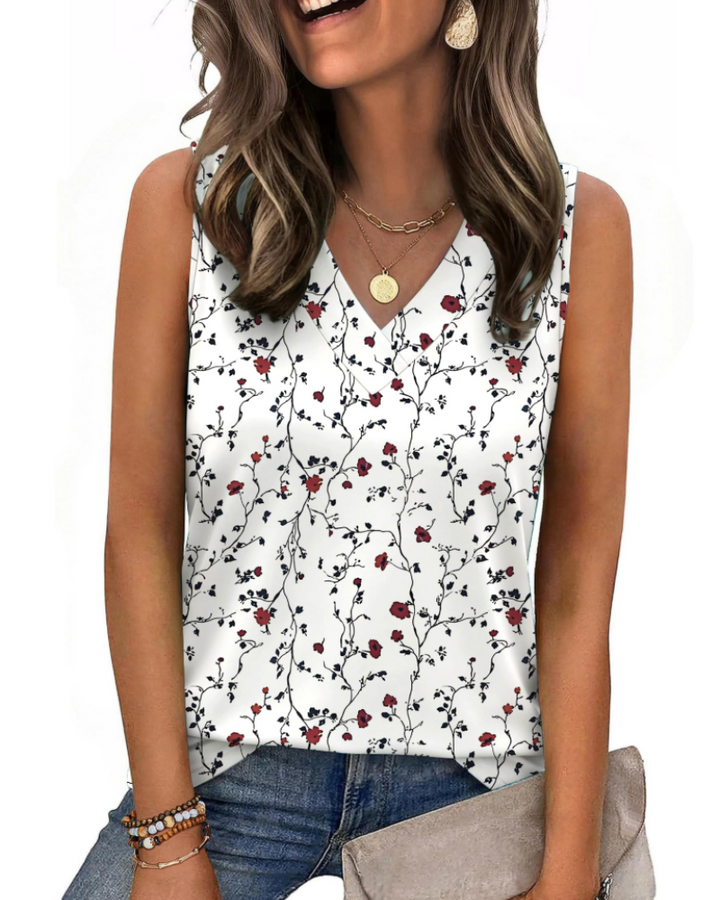 Trina Top Donna – V-Ausschnitt-Top, Lockerer Schnitt & Elegante Sommerbluse Casual
