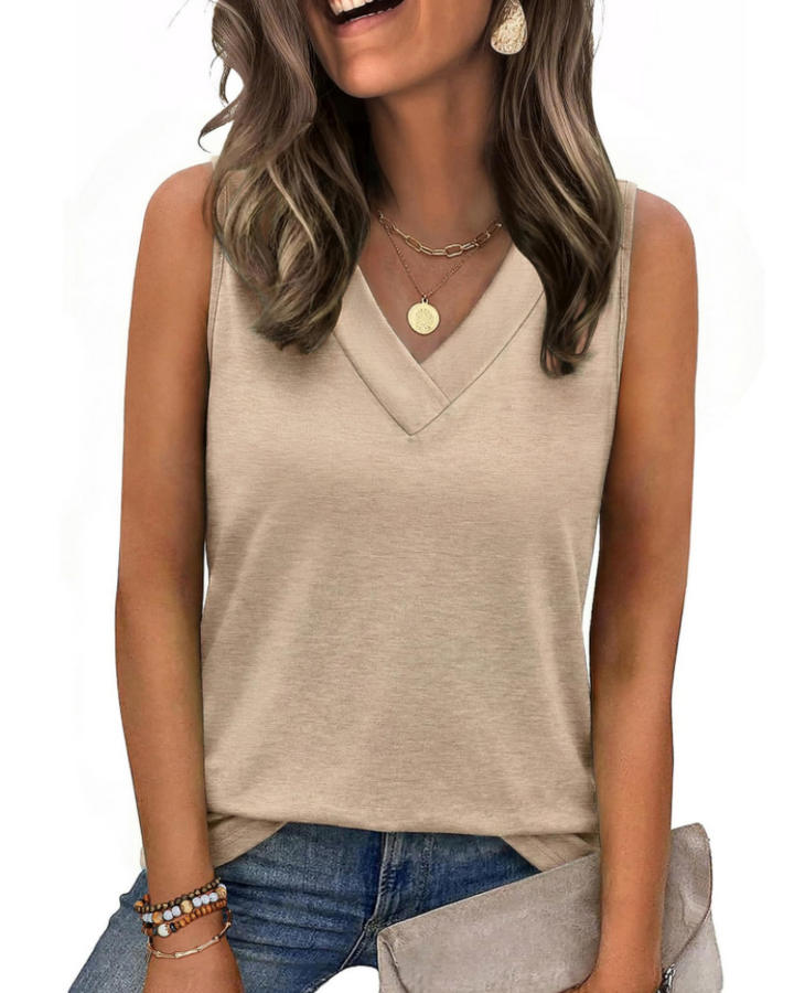 Trina Top Donna – V-Ausschnitt-Top, Lockerer Schnitt & Elegante Sommerbluse Casual