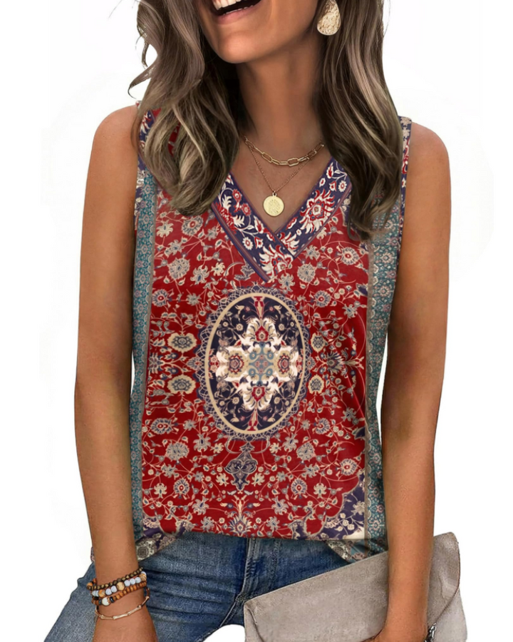 Trina Top Donna – V-Ausschnitt-Top, Lockerer Schnitt & Elegante Sommerbluse Casual