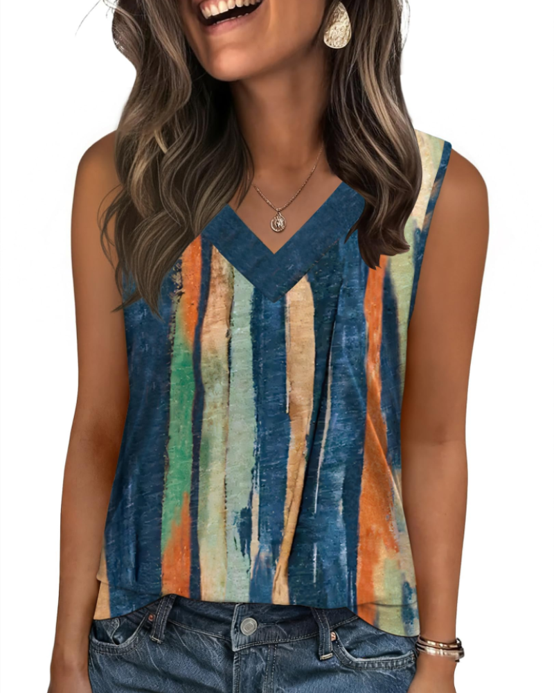 Trina Top Donna – V-Ausschnitt-Top, Lockerer Schnitt & Elegante Sommerbluse Casual