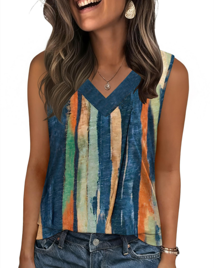 Trina Top Donna – V-Ausschnitt-Top, Lockerer Schnitt & Elegante Sommerbluse Casual