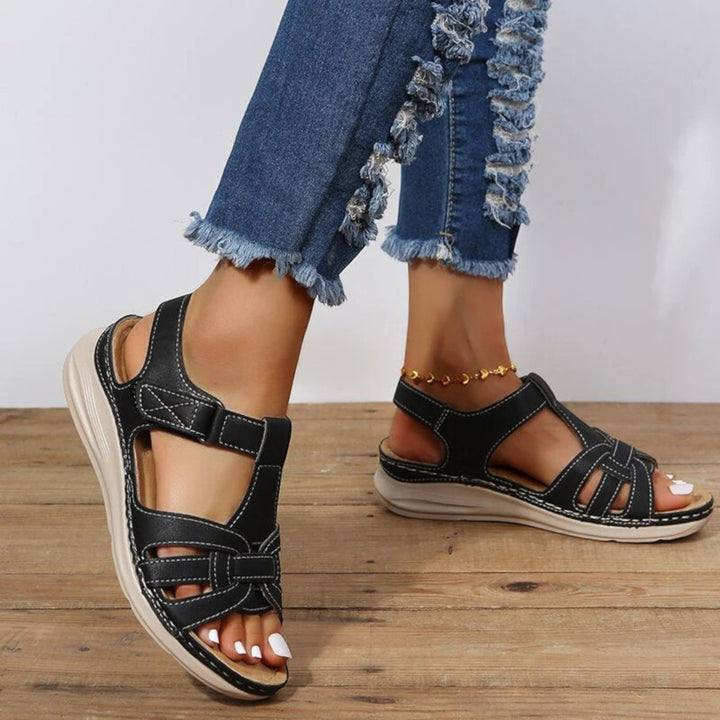 Komfortable flade damesandaler | Slingback