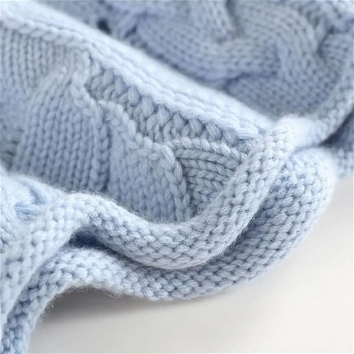 Klaihre Dame Høyhalset Genser – Strikket Pullover med Flette-mønster og Myk Passform