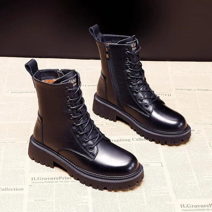 Laura | Damen Winterstiefel aus Leder – Warme Fütterung mit rutschfester Sohle