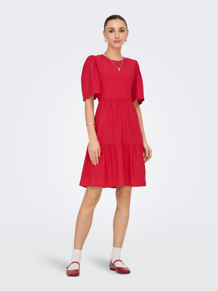 Althea Rochie Mini pentru Femei – Mâneci Scurte, Model Decupat & Croială A-Line de Vară