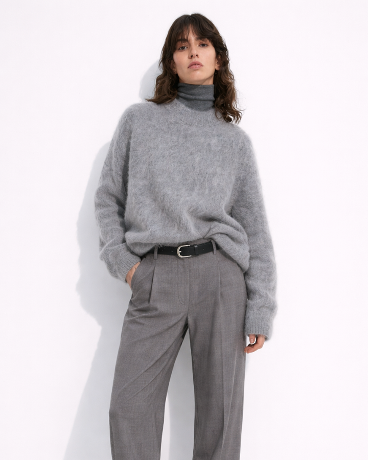 Meryl Maglione Donna Mohair – Suéter Suave Elegante Casual con Ajuste Cómodo