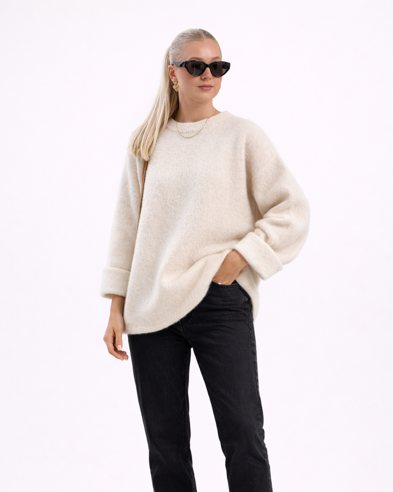 Meryl Maglione Donna Mohair – Suéter Suave Elegante Casual con Ajuste Cómodo