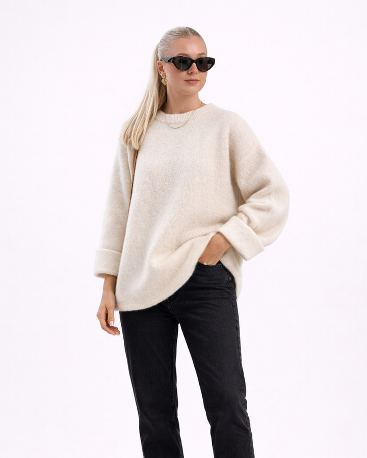 Meryl Maglione Donna Mohair – Suéter Suave Elegante Casual con Ajuste Cómodo