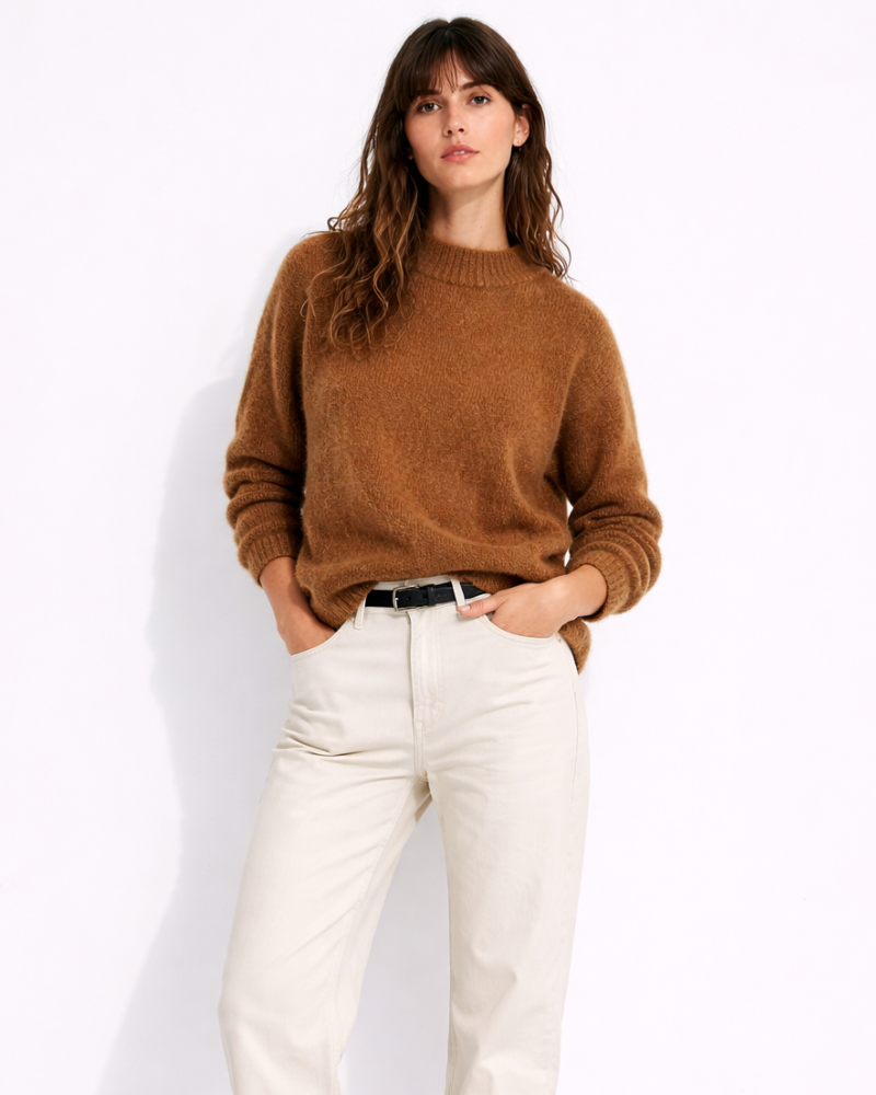 Meryl Maglione Donna Mohair – Suéter Suave Elegante Casual con Ajuste Cómodo