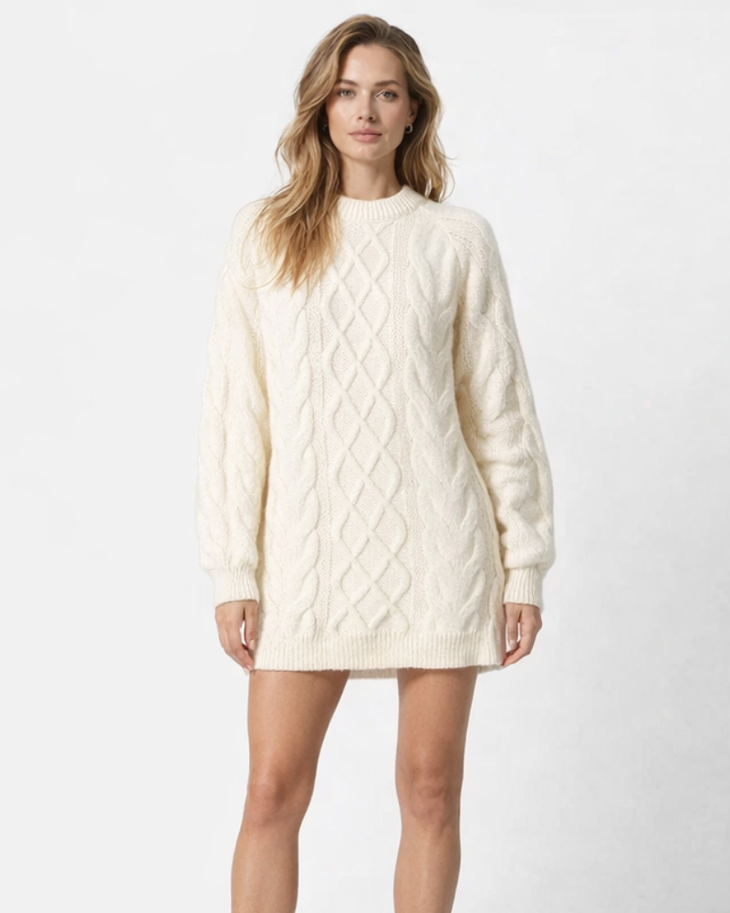 Arianna Maglione Intrecciato Donna – Suéter de Cuello Redondo Suave Elegante para Invierno