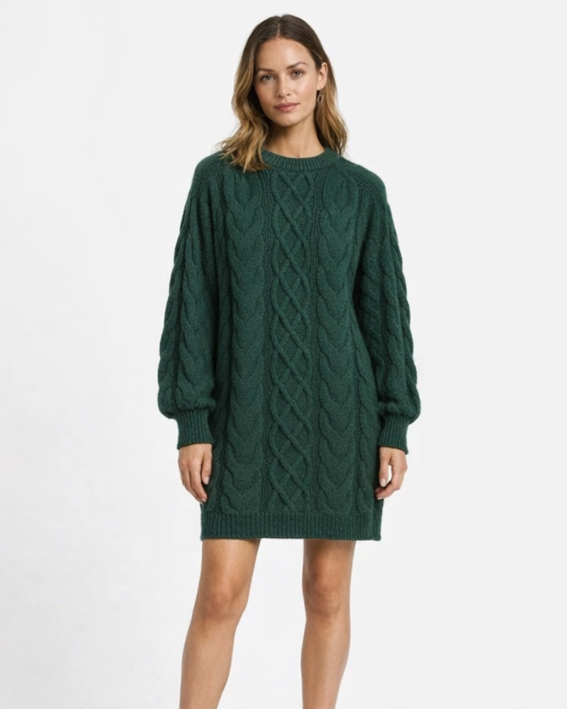 Arianna Maglione Intrecciato Donna – Suéter de Cuello Redondo Suave Elegante para Invierno