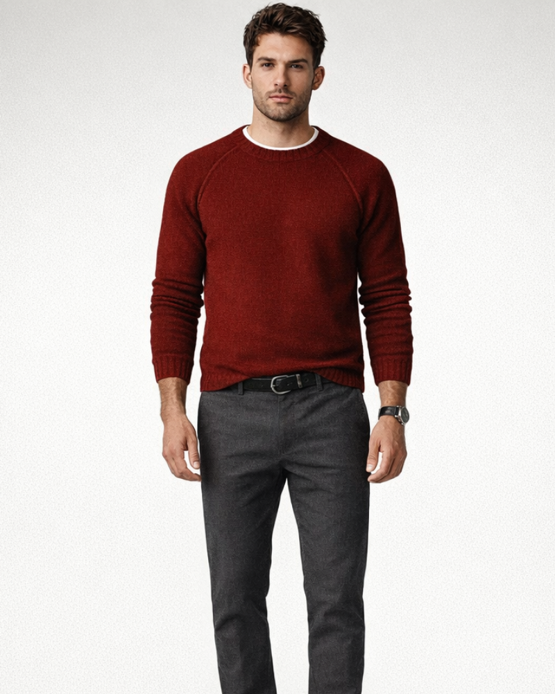 Niclas Maglione Herre Rundhalset – Myk Elegant Genser Klassisk Casual Stil