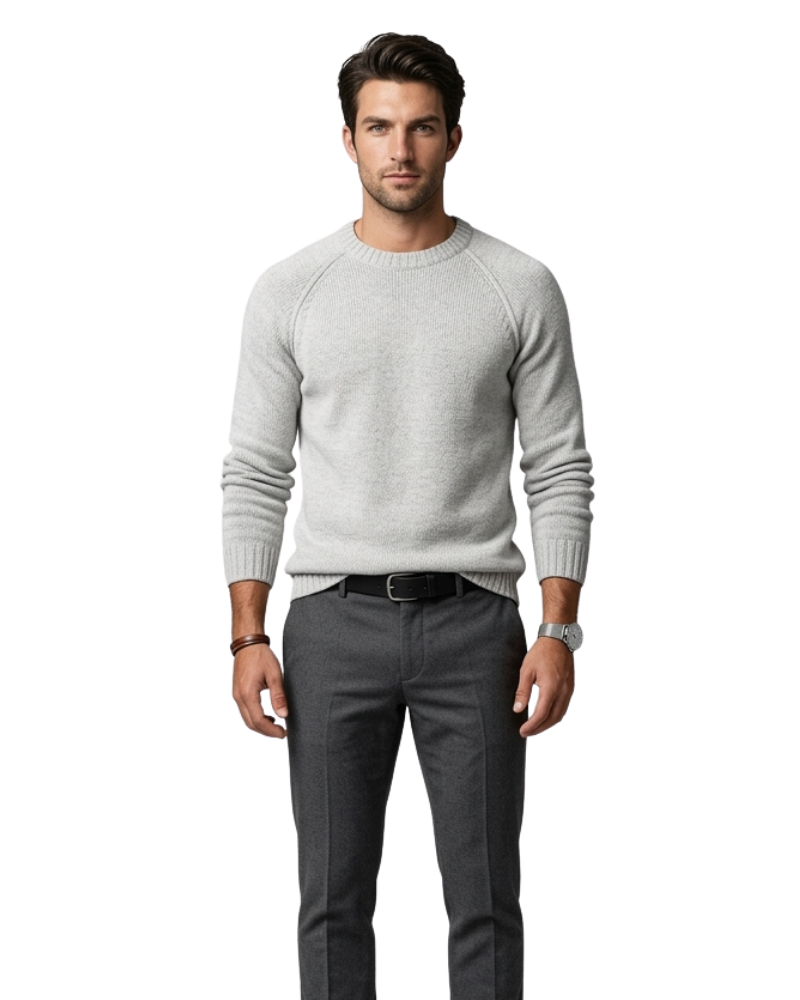 Niclas Maglione Herre Rundhalset – Myk Elegant Genser Klassisk Casual Stil