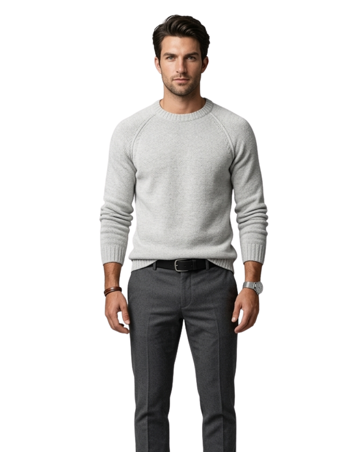 Niclas Maglione Herre Rundhalset – Myk Elegant Genser Klassisk Casual Stil