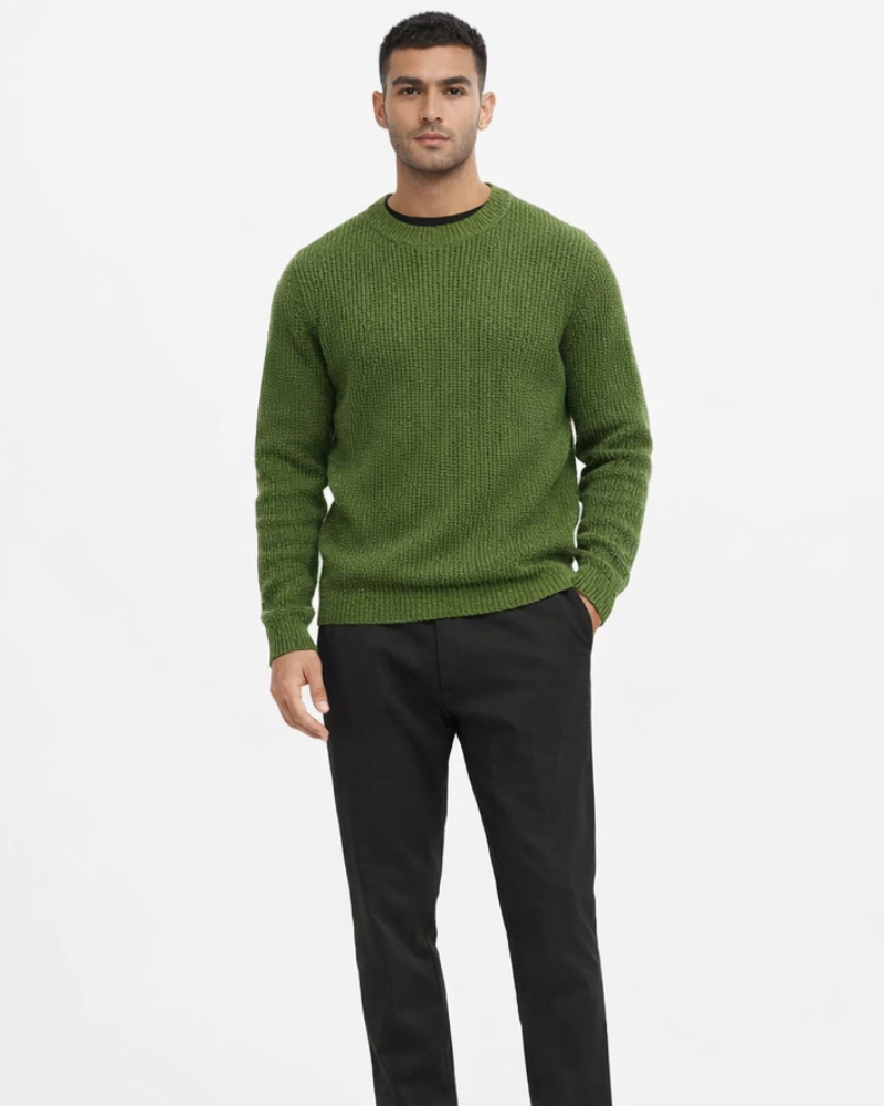 Edward Maglione Uomo Basic – Pull en maille douce style décontracté automnal