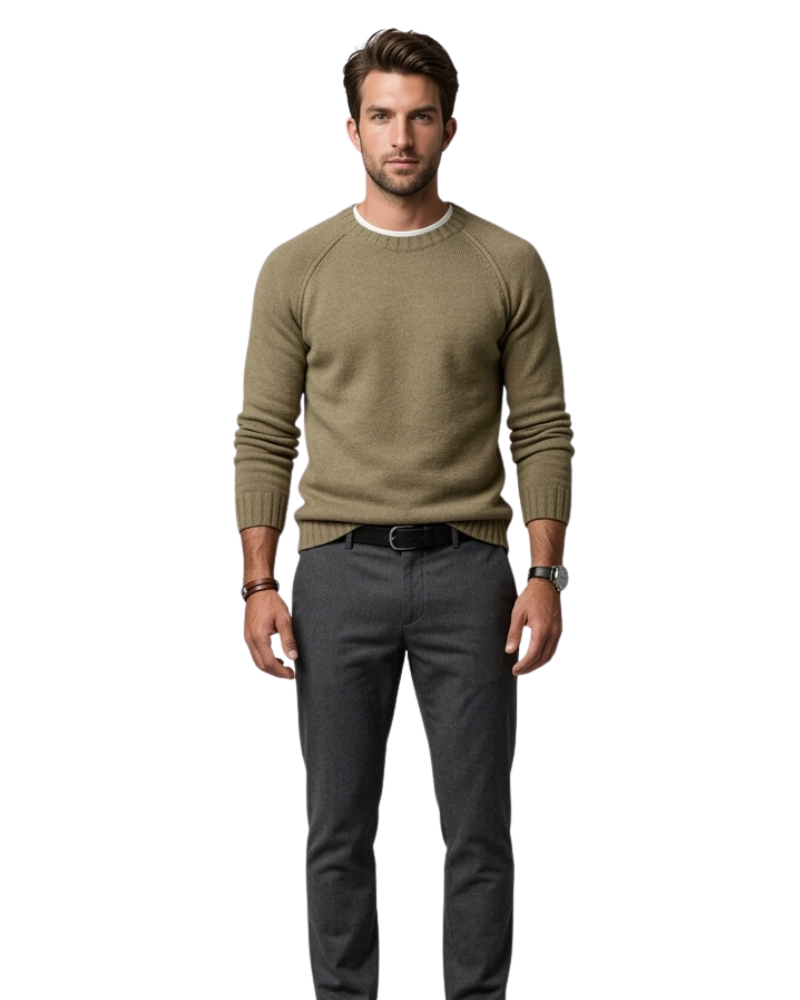 Niclas Maglione Herre Rundhalset – Myk Elegant Genser Klassisk Casual Stil