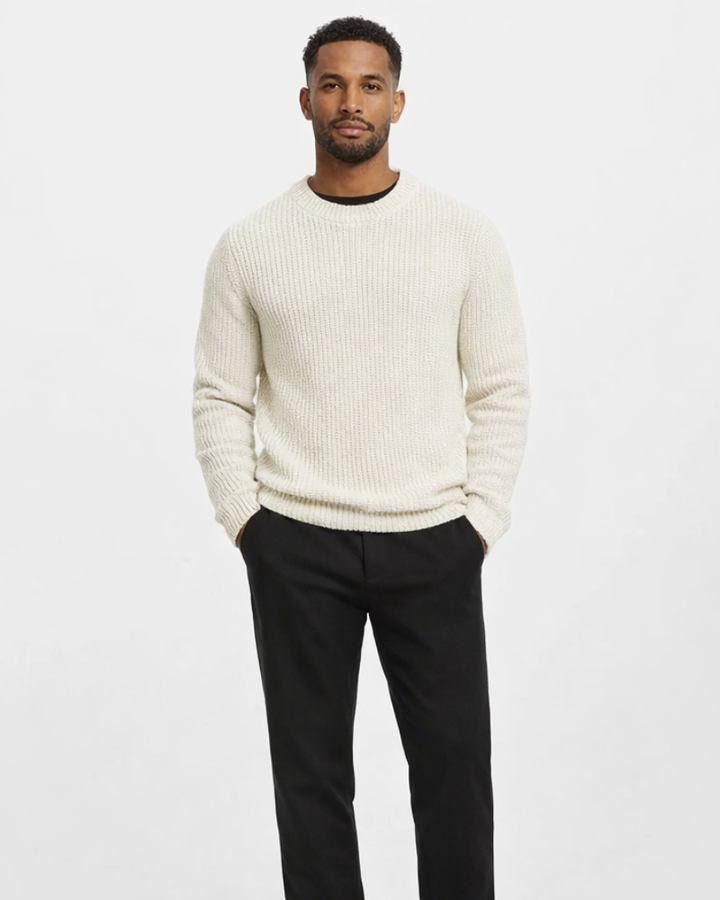 Edward Maglione Uomo Basic – Pull en maille douce style décontracté automnal
