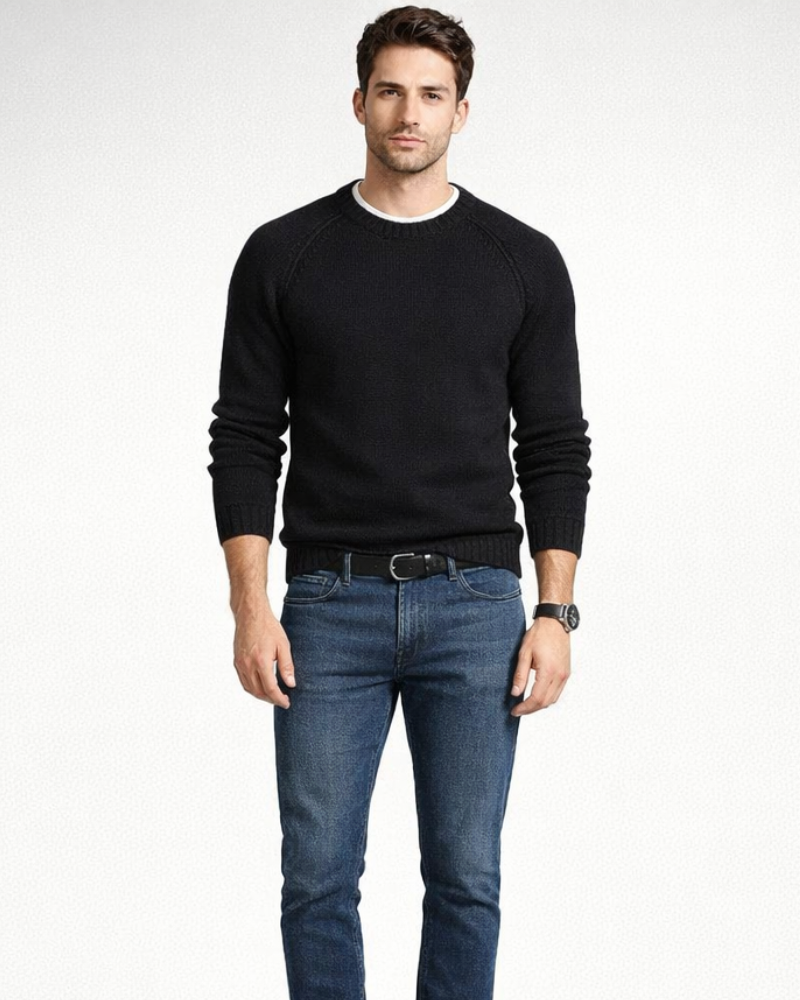 Niclas Maglione Herre Rundhalset – Myk Elegant Genser Klassisk Casual Stil