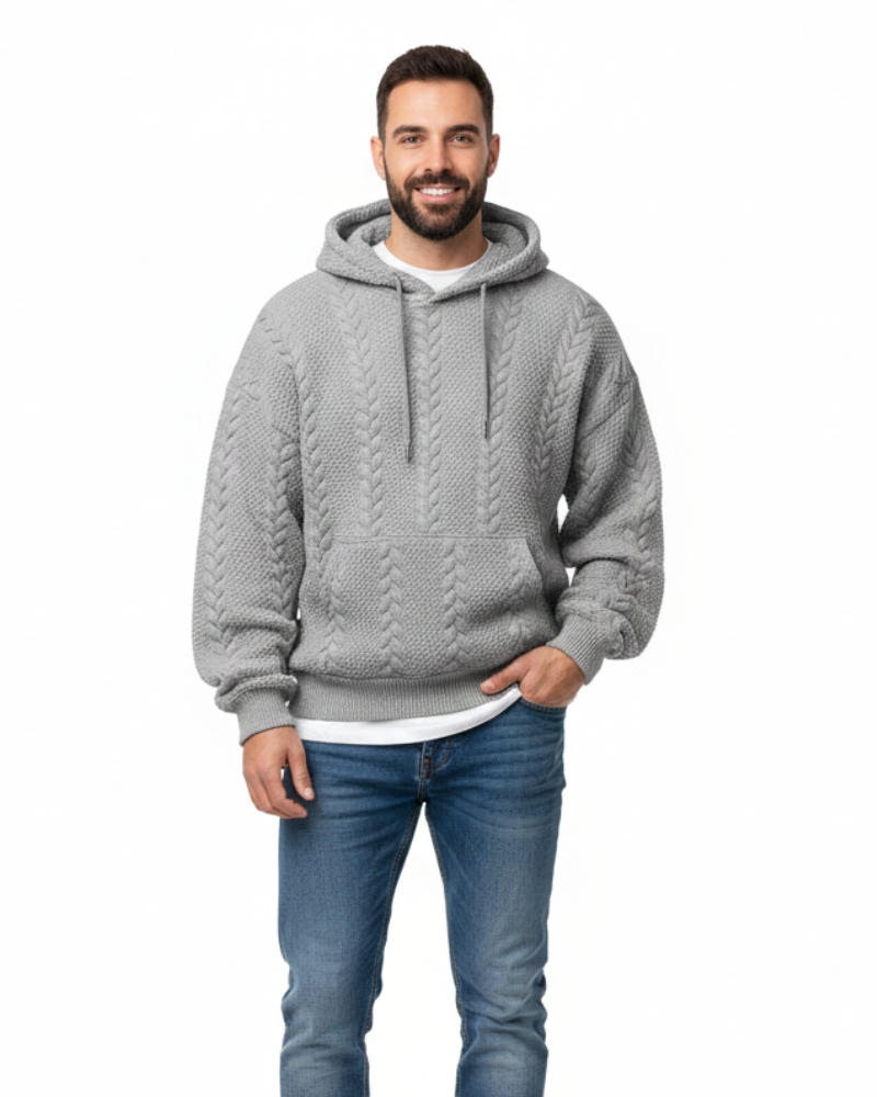 Caius Hoodie Uomo – Felpa Streetwear con Stampa Moderna e Tasca a Marsupio