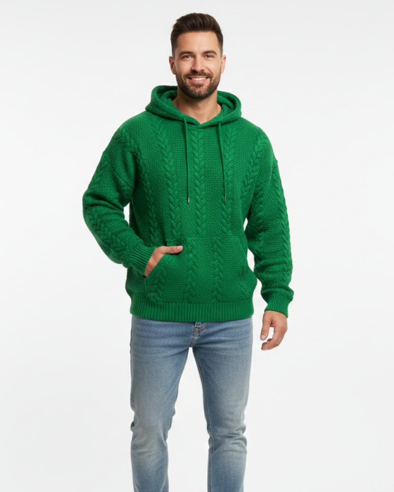 Caius Hoodie Uomo – Felpa Streetwear con Stampa Moderna e Tasca a Marsupio