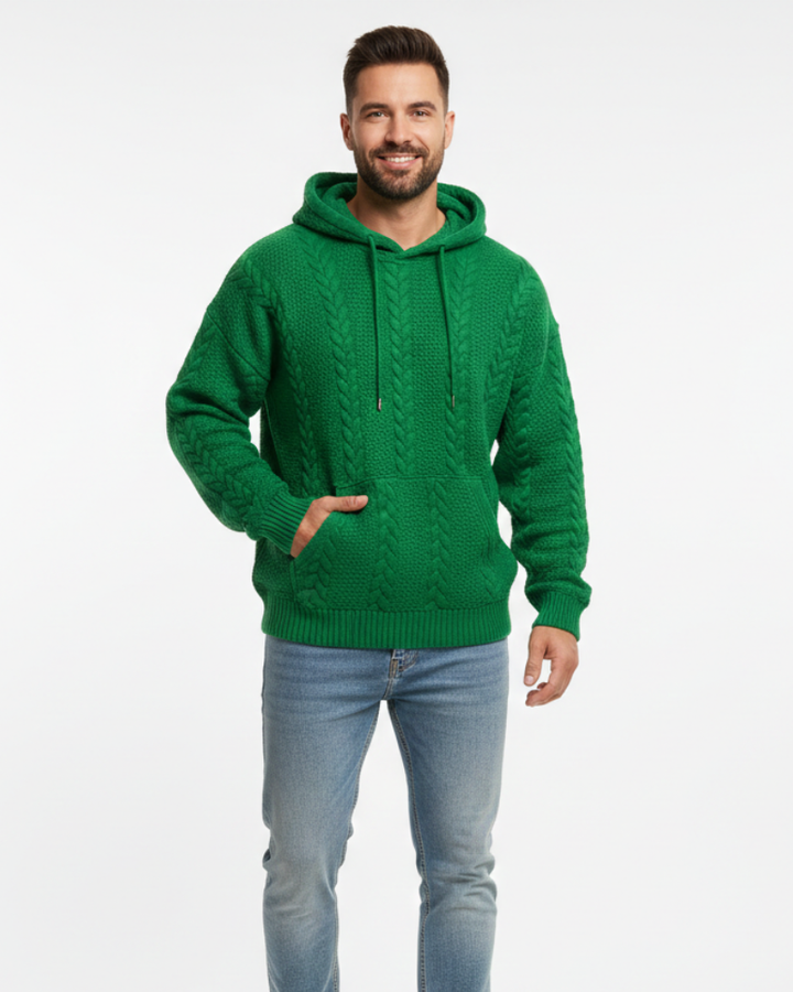 Caius Hoodie Uomo – Felpa Streetwear con Stampa Moderna e Tasca a Marsupio