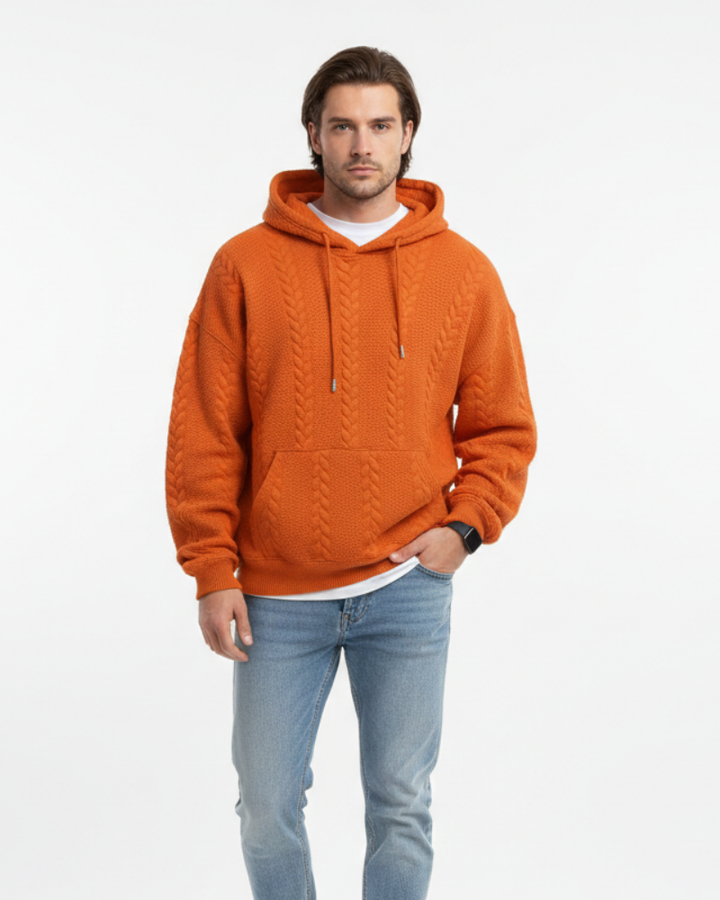 Caius Hoodie Uomo – Felpa Streetwear con Stampa Moderna e Tasca a Marsupio