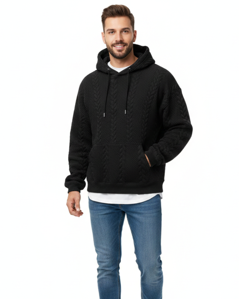 Caius Hoodie Uomo – Felpa Streetwear con Stampa Moderna e Tasca a Marsupio