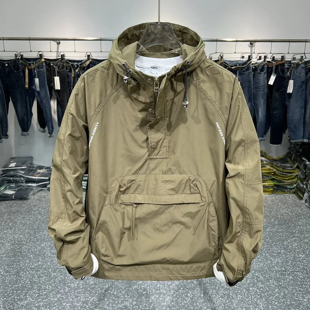 Tycho Veste Imperméable Homme – Anorak Déperlant avec Capuche et Poche Avant