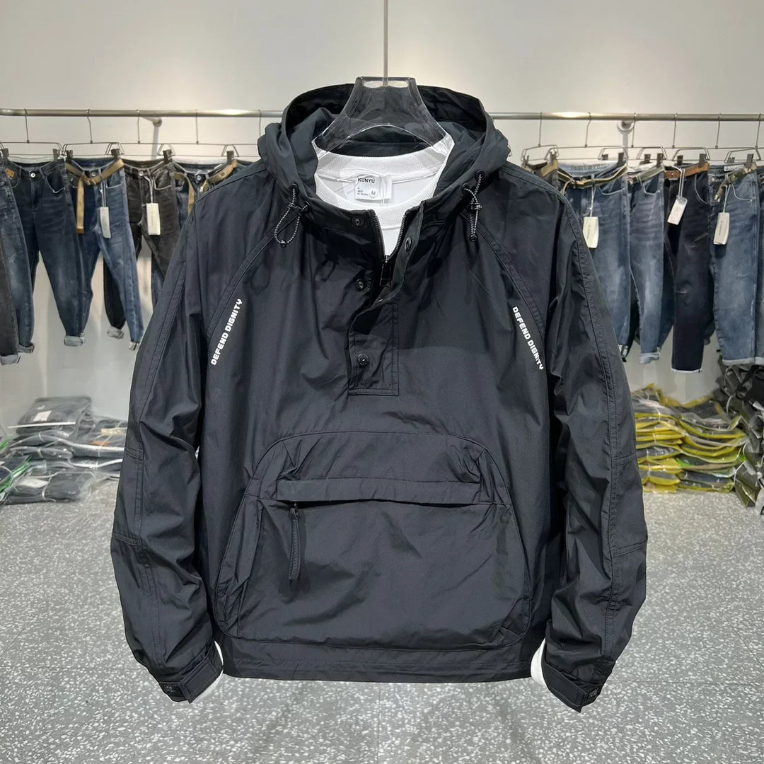 Tycho Veste Imperméable Homme – Anorak Déperlant avec Capuche et Poche Avant