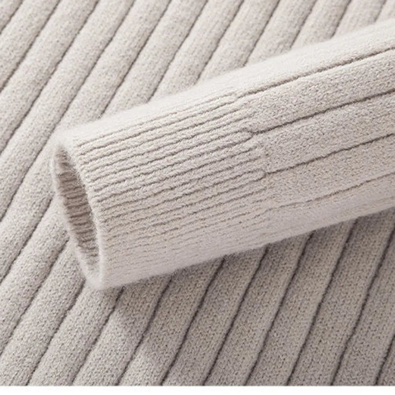 Vic Maglione Herren mit Reißverschluss – Rippstrickpullover mit verstellbarem Kragen im modernen Stil