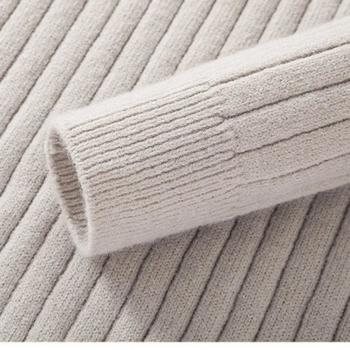 Vic Maglione Herren mit Reißverschluss – Rippstrickpullover mit verstellbarem Kragen im modernen Stil