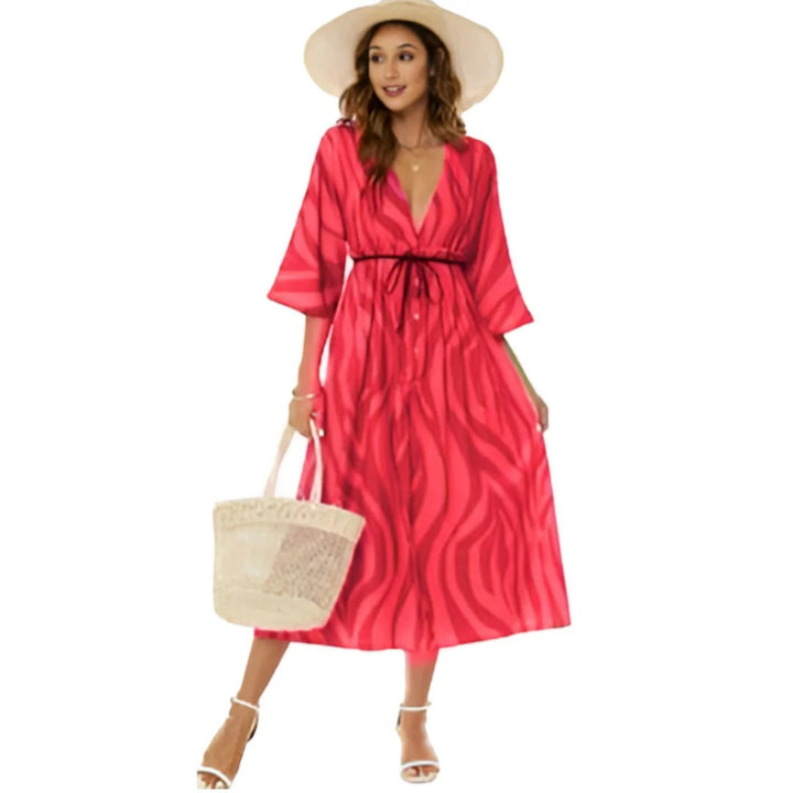 Elisa | Sukienka boho z dekoltem w serek dla kobiet | Maxi