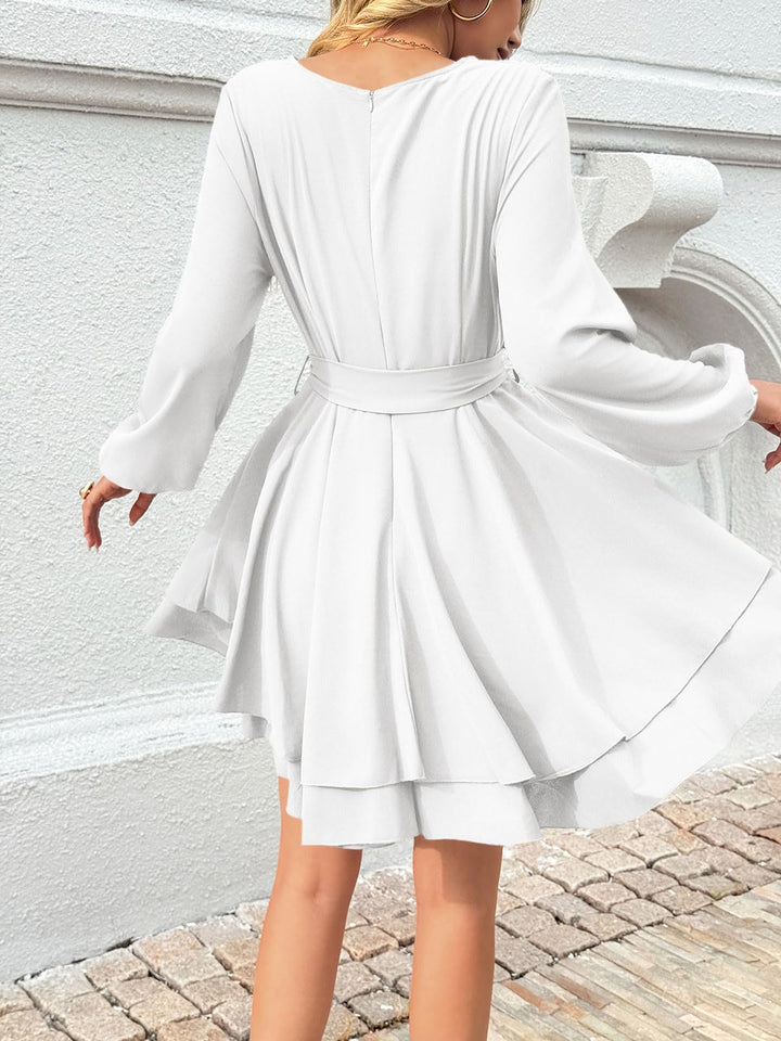Brinley Vestido Mujer Cruzado – Escote en V Profundo, Volantes y Cintura Alta Elegante