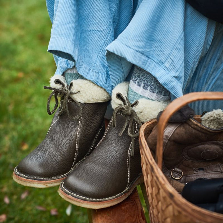 Bottes d'hiver en cuir pour femme – Imperméables avec doublure en peau de mouton et semelle antidérapante