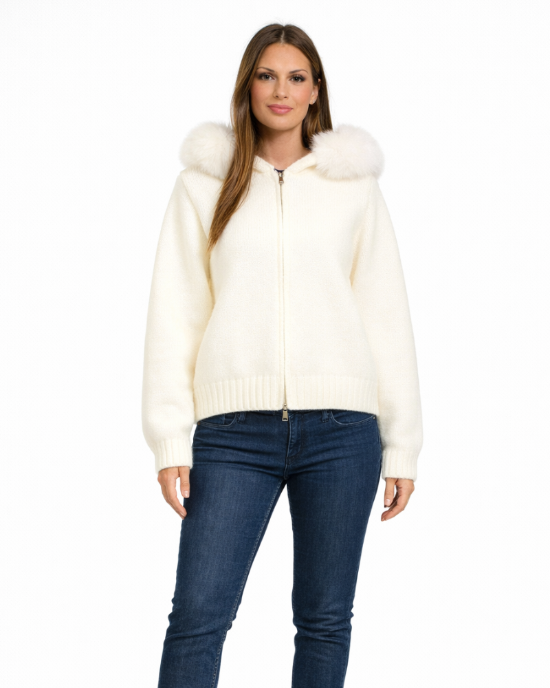 Chaqueta Laureen para mujer con capucha – cremallera frontal, puños acanalados, estilo casual urbano